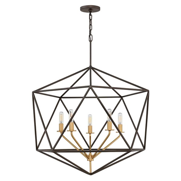 Kronleuchter HäNgelampe Deckenleuchte Metall Bronze D 71,1 Cm Esszimmerlampe-image