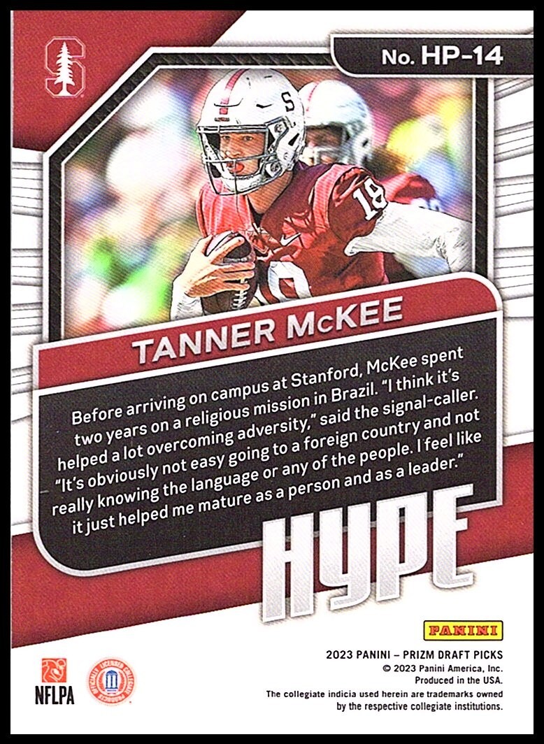 2023 Panini Prizm Draft Picks Hype #14 Tanner McKee