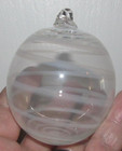 Artisan Hand Blown Swirl Iridescent Witches Ball Christmas Glass Ornament Clear — photo 1