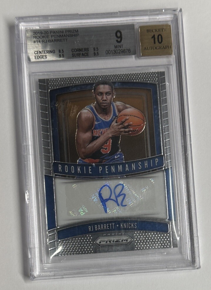 2019-20 Panini Prizm Penmanship RJ Barrett Rookie Auto BGS MINT 9