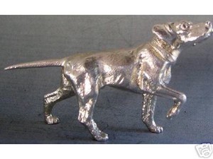 NEW! MINIATURE STERLING SILVER POINTER GUN DOG FIGURINE