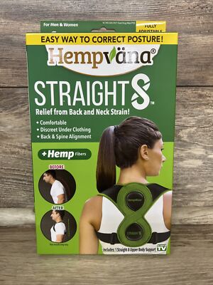 Hempvana 16166 Straight 8 Fully Adjustable Lightweight Posture Corrector, Helps
