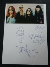 L7 band autographs signed 10x15 cm index card with magazine image