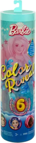 Barbie Color Reveal Sirena con 6 Sorprese ed Accessori Capelli 3+ Anni Mattel