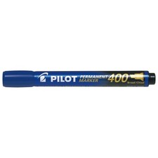 Pilot Permanent Pen Permanent Marker 400 Medium Point Flat Core Blue 10 Pieces
