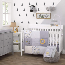 Little Love by Roarsome Lion - Grey, Yellow, White 3Piece Nursery Crib Bedding