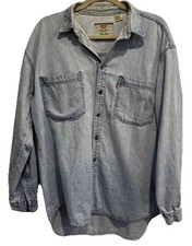 Levi  s Vintage Light Washed Denim Men's Button Down Long Sleeve Shirt Very Distr