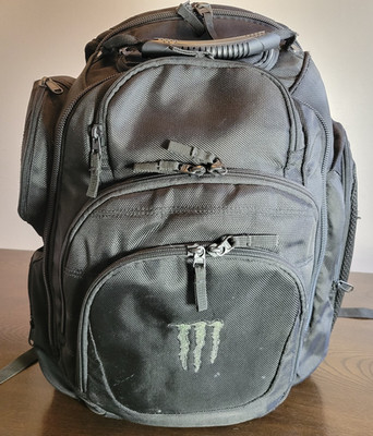 Monster Energy Black Premium 2025 Promo Backpack Laptop Padded Pockets Black