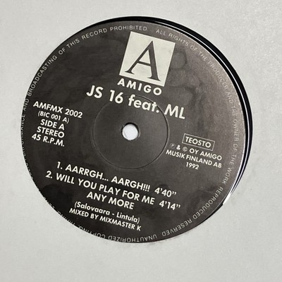 JS16 Feat. Markku Lintula - Untitled - Amigo 12'' 1992 Finland
