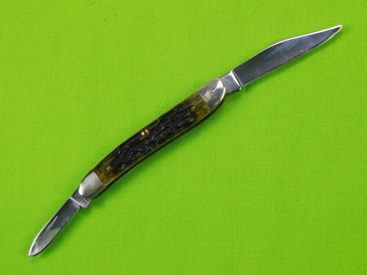 1988 Case XX G62087 PEN 2 Blade Stockman Green Bone Set Limited