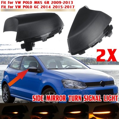 2X for VW Polo 2009-2017 Dynamic Mirror Cover Arrows Indicator LED Light