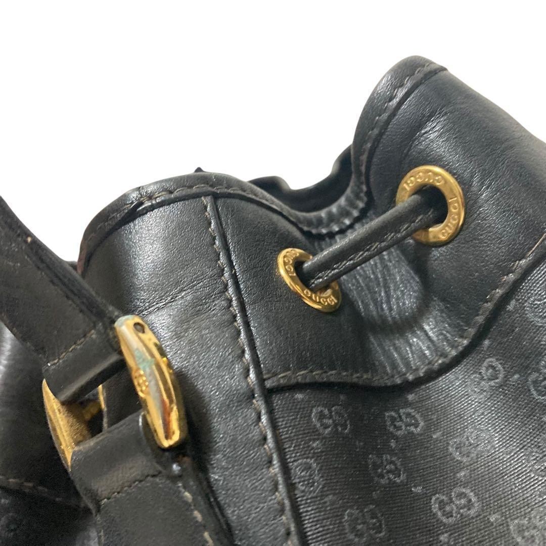 GUCCI GG Pattern PVC Leather Drawstring Crossbody… - image 5