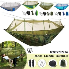 2 Person Double Camping Hammock Chair Bed Outdoor Hanging Swing Sleeping Garden
