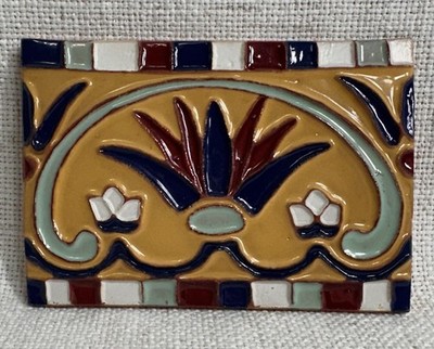 Handpainted Glazed 6X4 Ceramic Floral Mosaic clay tile