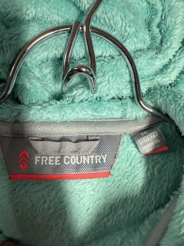 Free Country Mädchen Full Zip Fleece Kapuzen Übergangsjacke Aqua Gr. M (10/12) - Bild 2 von 3