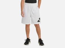 Adidas Kid's Boy's White AEROREADY Elastic-Waist Shorts Size L