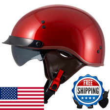 Helmelkin Dot Approved Motorcycle Half Helmet For Adults Lightweight Retro Open