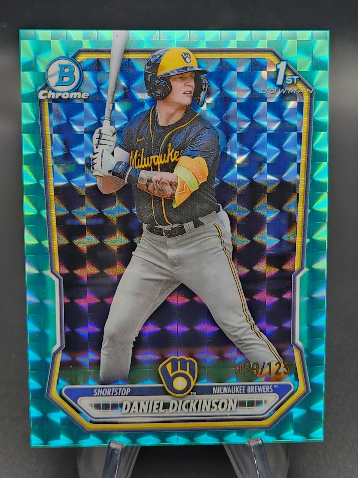 Daniel Dickinson 2026 Bowman Chrome 1st Bowman Aqua Geometric 59/125