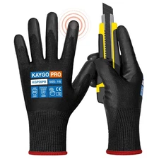 KAYGO Cut Resistant Gloves PU Coated, 12 Pairs Safety Work Gloves with full f...
