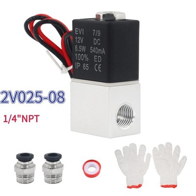 1/4'' 2-Way 2-Position Directional Control Electric Solenoid Air Valve 12V DC HOT