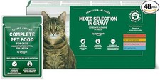 By Amazon Complete Wet Food for Adult Cats, Gravy Mixed Selection, 4.8 kg (48 po 4.32 per kilo