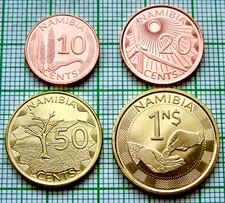 NAMIBIA 2025 Set 4 Coins - 10, 20, 50 Cents & 1 Dollar, all UNC see pics