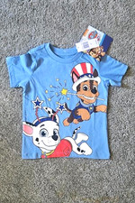 Paw Patrol Toddler T-Shirts Short Sleeved Tagless Blue Holiday Unisex NWT 525