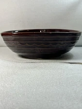 Vintage Marcrest Stoneware Daisy Dot Brown Divided Serving Dish Bowl Ovenproof