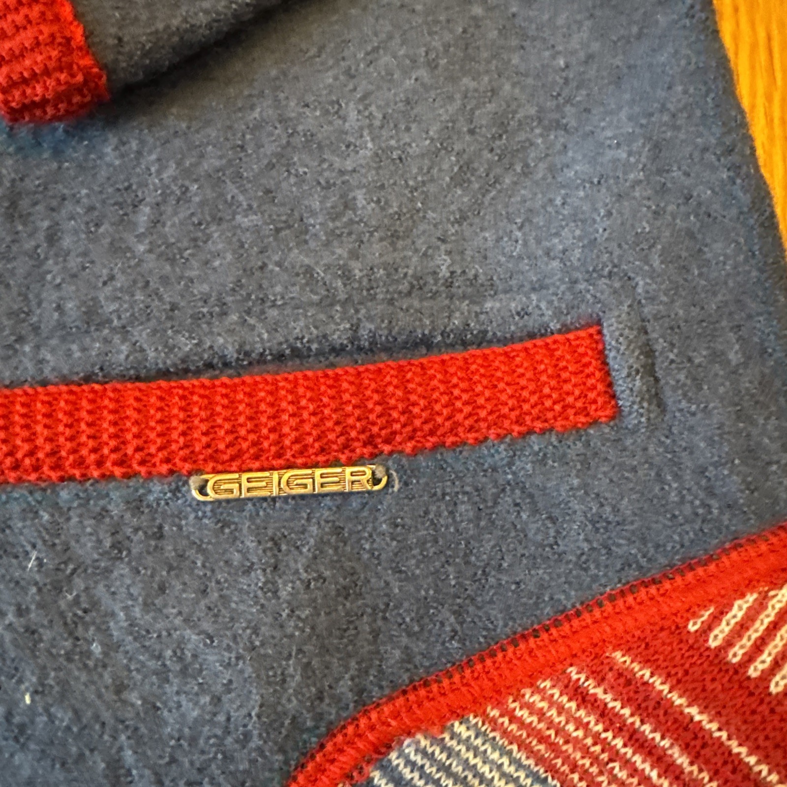 Geiger Women’s Patchwork Boiled Blue Wool Sweater… - image 7