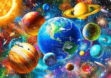 Puzzles for Kids Ages 6-8 8-10 Year Old - 200 Piece Solar System Planets
