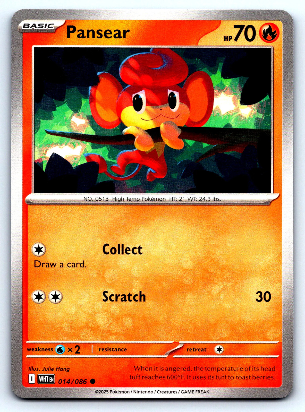 Pansear White Flare #14 Normal NM Pokemon Card