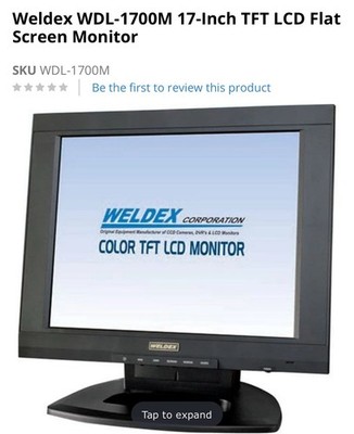 Weldex WDL-1700M 17 in Color TFT LCD Monitor 12V NTSC PAL SECAM