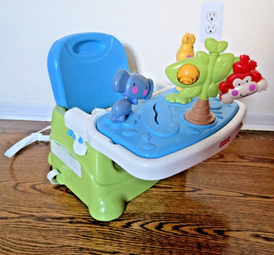 Fisher Price Healthy Care Booster Seat 3 Piece Tray w/ Cover Baby Feeding Chair