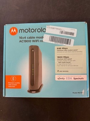 Motorola MG7550 16x4 High-Speed Cable Modem Plus AC1900 WiFi Router with Box