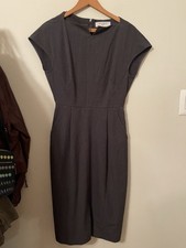 MM. Lafleur Gray Knee Length Cap Sleeve Shift Career Office Dress Size 4