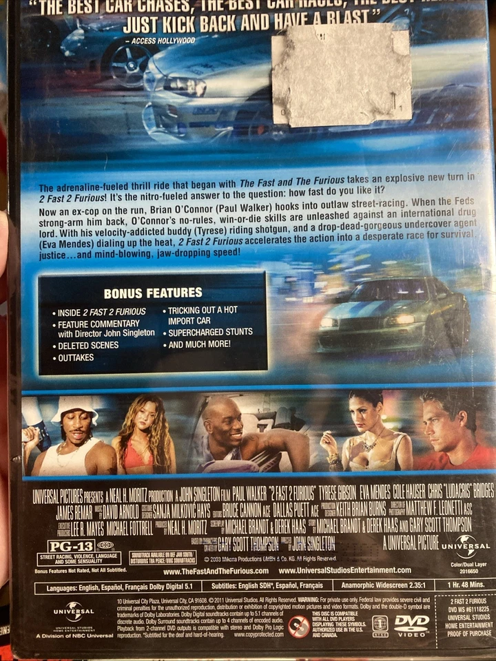 2 Fast 2 Furious DVD 2003 Widescreen Edition - Image 2 of 2