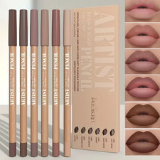 6Pcs Velvet Matte Lip Liner Pencils Set Long-Lasting Non-Drying Perfect for Lini