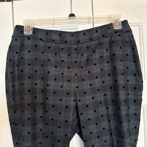 Talbots Pants Womens Plus 20W Black Watch Tartan Plaid Wool Blend Polka Dot NWT - Picture 5 of 10