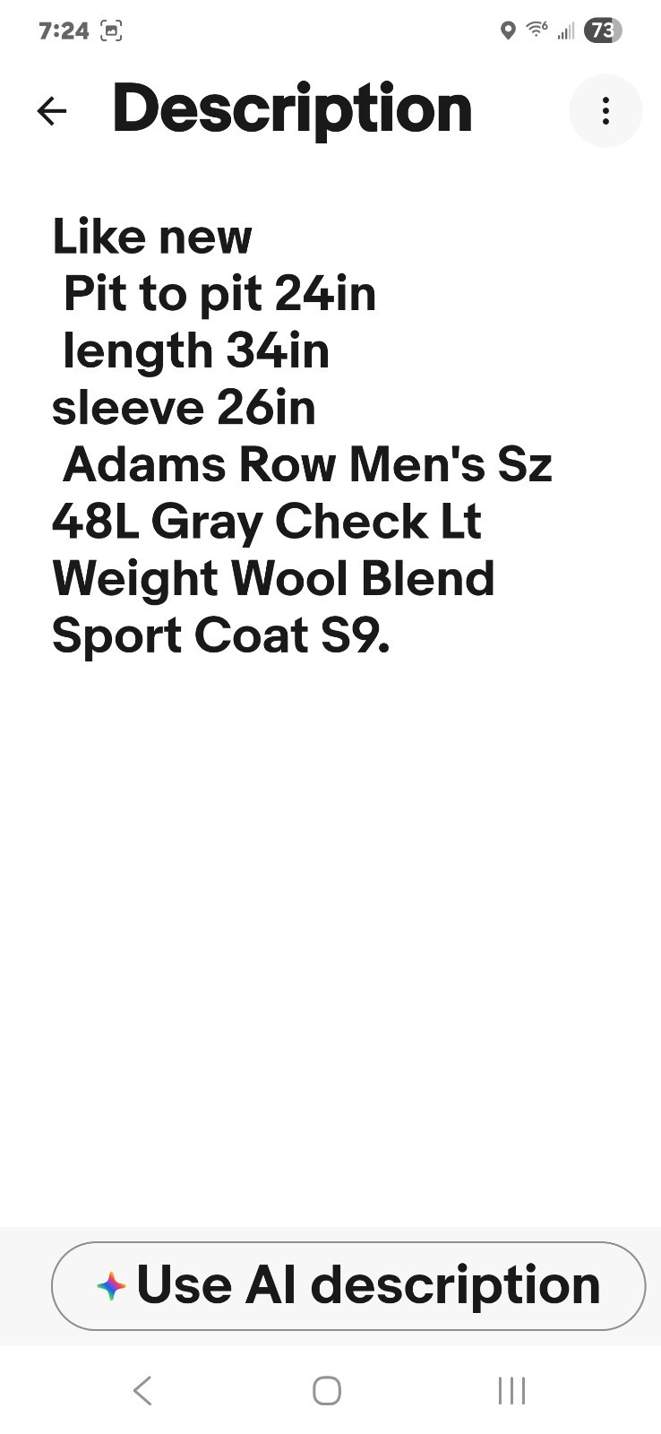 FILA Cappotto sportivo Adams Row uomo taglia 48L grigio check Lt peso misto lana S37