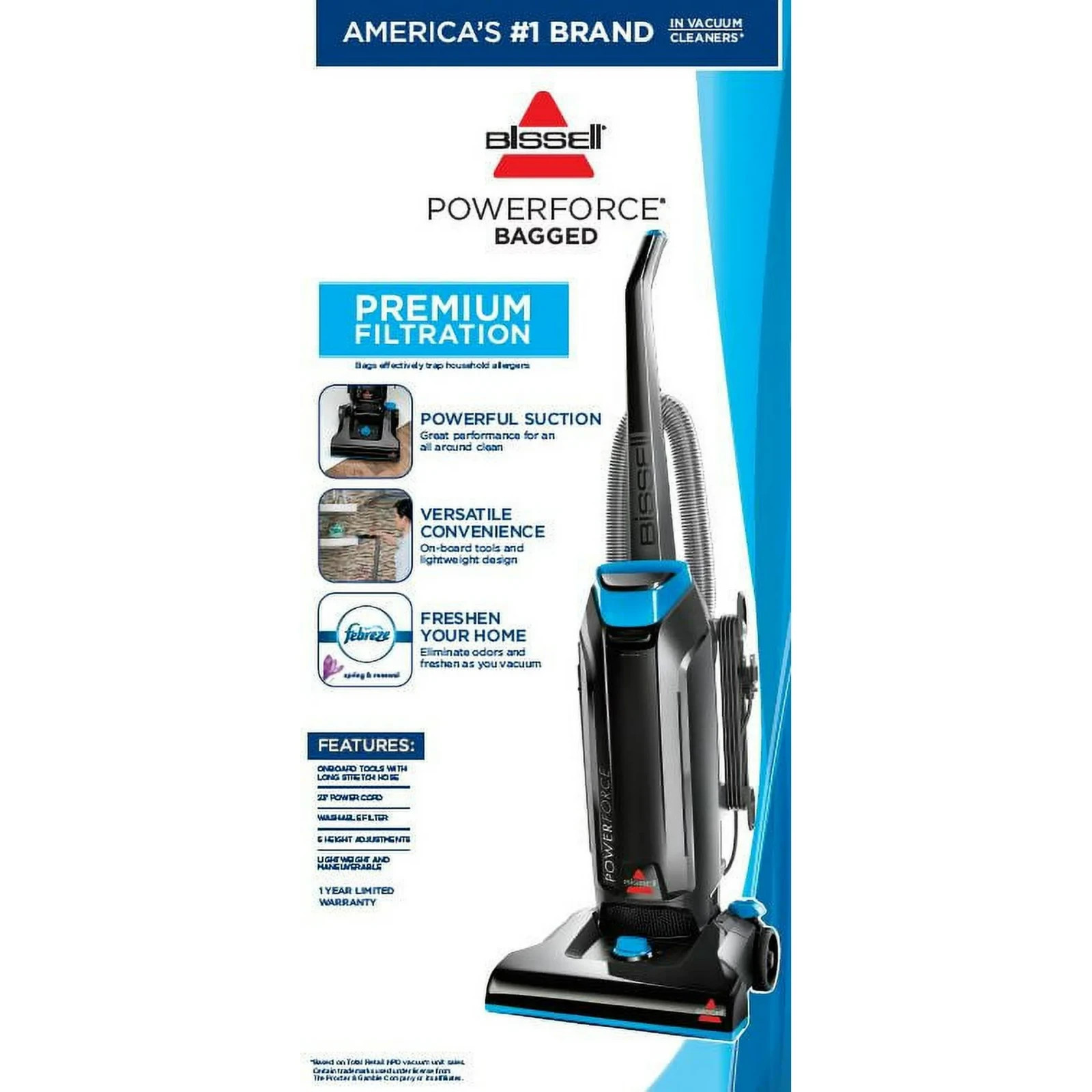 BISSELL Power Force Bagged Upright Vacuum  [US STOCK-FREE SHIP]