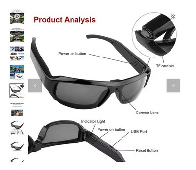 EXCELVAN 1080 - Spy Video Sonnenbrille - siehe Videobeispiel!!
