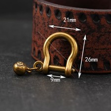 5 pcs Vintage Brass Shackle Joint Connect Key Chain Hook Leathercraft Hardware