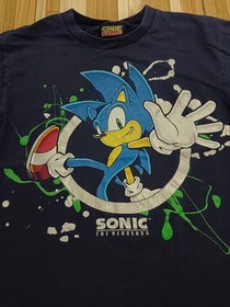 Vintage Sonic the Hedgehog 2000s Big Print Kids Sega Promo Game Rare Shirt L