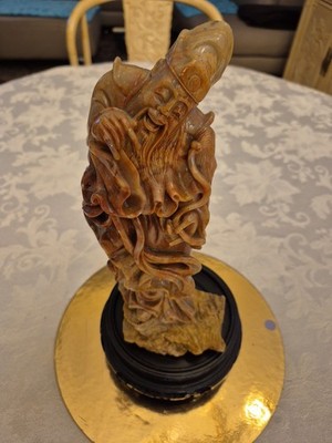 Semi Precious Stone Sculpture With Happy Face.
