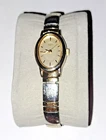 Vtg Timex Women's Gold/Silver Tone Watch Oval Dial New Battery 6"