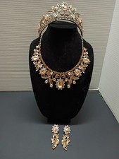 Luxury Wedding/Prom Tiara, Necklace  Earrings Set