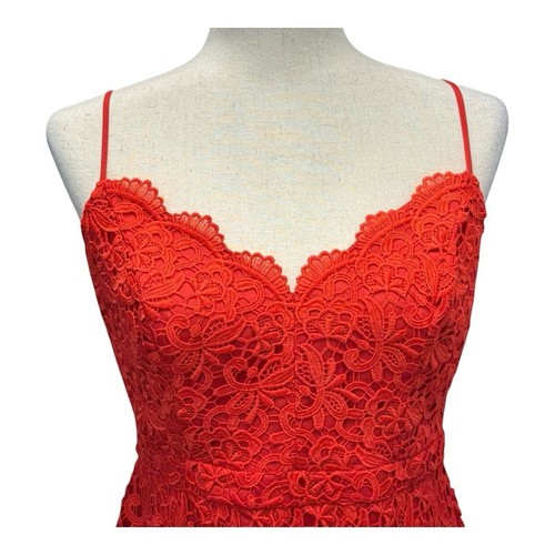 J Crew Lace Spaghetti Strap Cocktail Dress~Size 6~Red Party Holiday Lined NWT - Picture 3 of 14