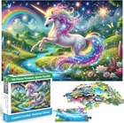 100 Piece Puzzles Rainbow Unicorn Puzzle for Kids Ages 6-8 8-10, 100 Piece Jigsa