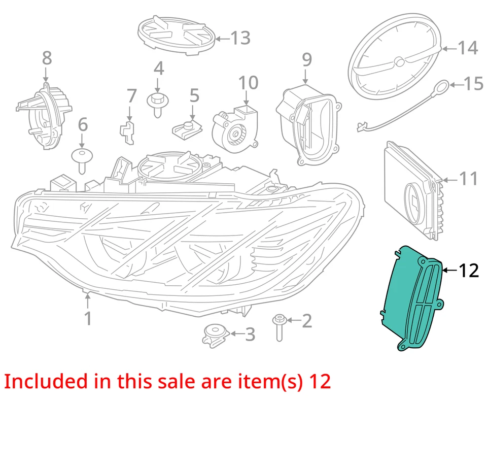 BMW M4 2015-2017 FARO DELANTERO DERECHO FARO LUZ PRINCIPAL MÓDULO DE CONTROL UNIDAD CONJUNTO 4 Foto 3 de 4