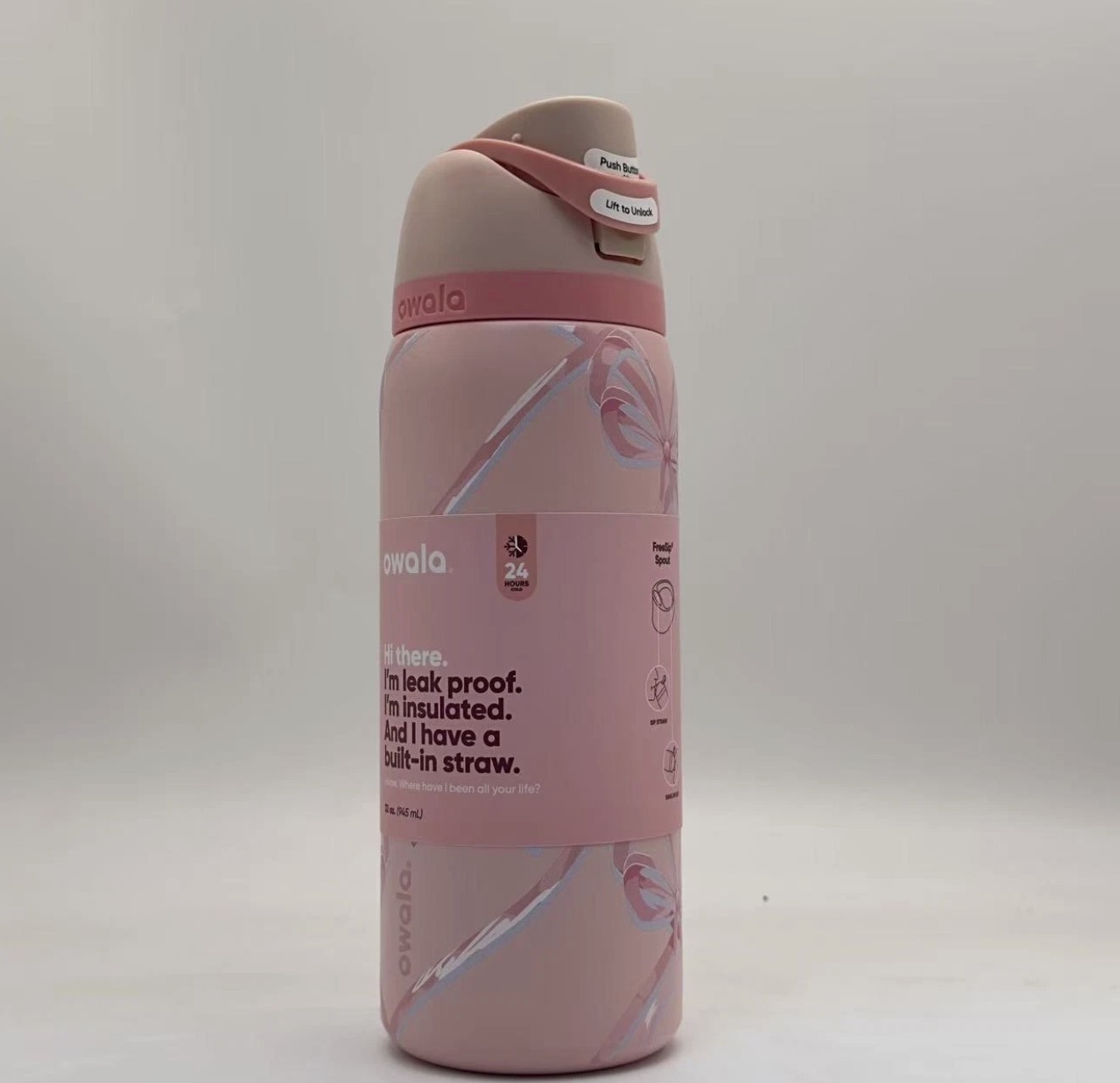 Owala Sugar Plum Fairy 32oz FreeSip Water Bottle Holiday Edition